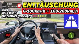 Echt schade! Neues TESLA MODEL 3 PERFORMANCE auf AUTOBAHN - 0-100km/h | 100-200km/h | EFIEBER