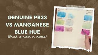 Genuine Manganese Blue (PB33) vs Manganese Blue Hue (PB15) | Which is nicer?