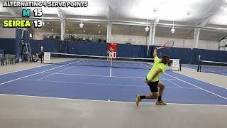 3.5+ Tennis: Point Practice with HS State Qualifier