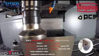 Tungaloy UK Face Mill Demo DoTriple & DoFeed machining EN24T