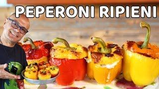 PEPERONI RIPIENI VEGETARIANI  ricetta peperoni ripieni al forno