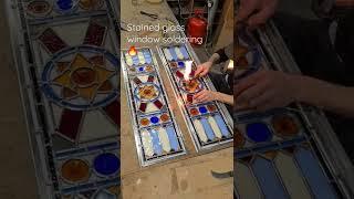 Traditional stained glass window making #stainedglass #maker #craft #antique #handmade #craftsman