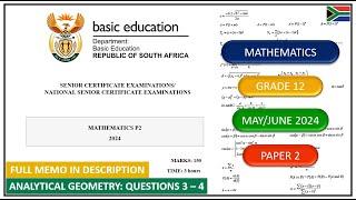 Analytical Geometry Question 3 – 4 Grade 12 Maths Paper 2 May/June 2024