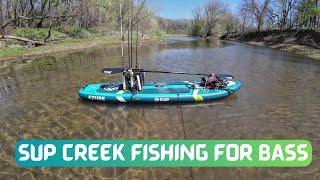 Creek Adventure! SUP bass fishing in a shallow creek #paddleboardfishing #bassfishing #fishing