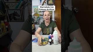 Técnica Marmolado Con Pinturas Acrílicas Sobre Cd  Y Pegamento Blanco