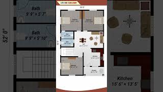  35'x52' 3BHK Modern House Plan | Spacious & Elegant Home Design