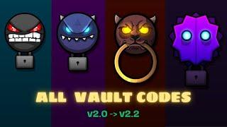 All vault codes in Geometry Dash (v2.0 - v2.207)