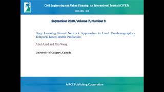 Civil Engineering and Urban Planning: An International Journal (CiVEJ)