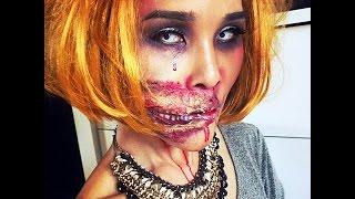 How to makeup fashionista zombie on night Halloween