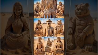 Sand sculptures of pop culture characters | #shorts #midjourney