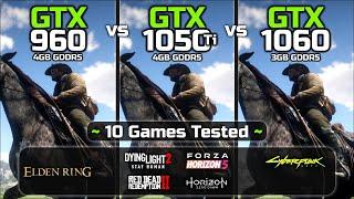 GTX 960 4GB vs GTX 1050 Ti vs GTX 1060 3GB | 10 Games Tested