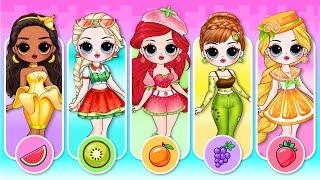 NEW Fruit Fashion for Disney Princess | DIY Paper Dolls & Paper Crafts