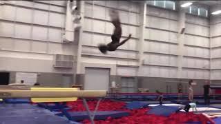 Simone Biles Training Double Layout Beam Dismount!