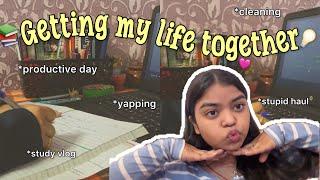 A productive day in my life🩷|study vlog , cleaning , amazon haul, yapping *reset*