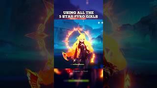 USING ALL THE5 STAR PYRO GIRLS  #viral #genshinimpact #trendingshorts #hoyocreators