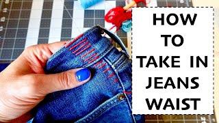 How to take in the waist of jeans | How to take in pant waist | Sewing Alterations & Clothing Hacks