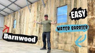 THAT'S ALOT OF WOOD!  Best Metal shop interior wall DIY. Dream Garage build Ep.11