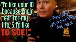 1 OF THE CRAZIEST VIDEOS EVER! COP WANTS MANS ID TO SUE HIM FOR SCARYING HIM! TRUE STORY!