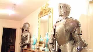 Pair Antique Sets of Continental Medieval Style Armour