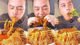 ASMR MUKBANG-Braised beef trotters with grilled skewers is delicious【Food Fanatic】#eat #gourmet