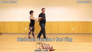 Salsa Intermediate Turn Pattern Combination - Outside Turn Variation & Hand Fling