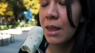 American Wife Tries GERMAN WHITE SAUSAGE for the First Time!  (Weißwurst in Munich)