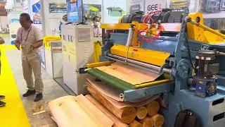 2023 Indonesia jarkata exhibition geelong plywood machinery veneer peeling machine