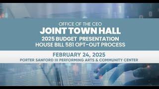 Joint Town Hall HB581 & 2025 Budget Presentation - Porter Sanford Ctr.