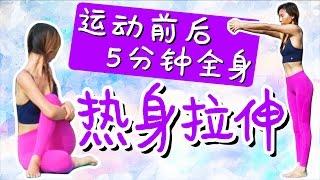 5分钟运动前后全身热身拉筋运动，拉伸瑜伽初级入门 【周六野Zoey】