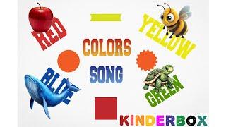 "Red, Blue, Yellow, Green! | Easy Color Song for Preschoolers" | Nursery Rhymes | KinderBox Tv