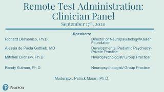 Remote Test Administration Clinician Panel