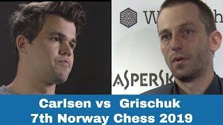Magnus Carlsen vs Alexander Grischuk | Carlsen shines in 7th Norway Chess 2019