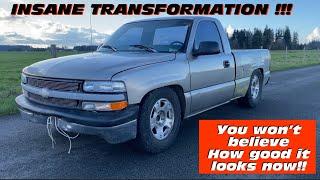 INSANE CHEVY DRIFT TRUCK TRANSFORMATION IN 10 MINUTES! FULL HD FRONT END SWAP AND MUCH MORE!!