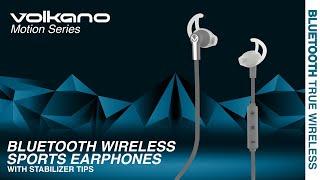 Bluetooth Wireless Sports Earphones with Stabilizer Tips | Motion Series | Volkano