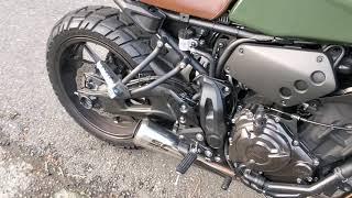 XSR700 WITH SC PROJECT CONIC 70'S STYLE EXHAUST SOUNDS