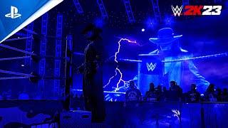 WWE 2K23 - The Undertaker vs. Roman Reigns Full Match at WarGames Legend difficulty Gameplay HD60FPS
