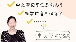 中文学习｜海外孩子中文学习｜中文字记不住怎么办｜先学拼音还是先学汉字｜几岁学中文｜中文教材选择