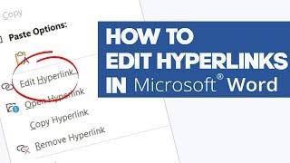 HOW TO EDIT HYPERLINKS IN MICROSOFT WORD