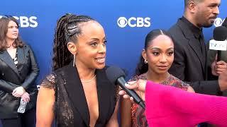 Essence Atkins and Tetona Jackson ('Poppa's House') at 2024 CBS New Fall Schedule Party red carpet