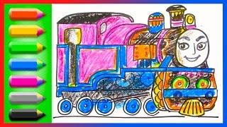 How to Draw Ashima  Thomas and Friends  Drawing and Coloring Lesson for Kids with Trains