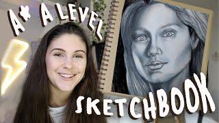 A* A Level Art Sketchbook Tour / Sketchbook Flip Through Art Exam Book (Highest Grade) *2020*