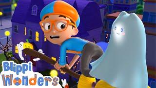 Blippi's Spooky Halloween at a Haunted House ! | Blippi Wonders Educational Videos for Kids