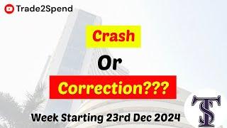 Market crash or correction | nifty weekly analysis and levels for week starting 23rd Dec