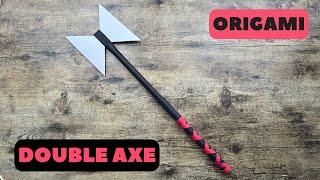 ORIGAMI DOUBLE AXE TUTORIAL | HOW TO FOLD A POWERFUL PAPER AXE STEP BY STEP EASY ORIGAMI WORLD