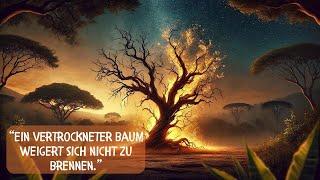 Ein vertrockneter Baum weigert sich nicht zu brennen. (Weisheit aus dem Kongo)