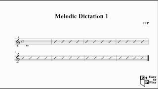 Melodic Dictation 1 - Ear Training Exercise C major 4/4