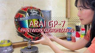 ARAI GP 7 | ASMR | BlackRedGold | Metallic Paints | Helmet Paintwork Process [ENG SUB]