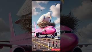 Pigeon made nest on aeroplane#ai#pigeon