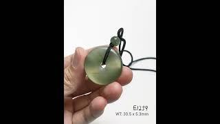 Natural Jade Pendant Necklace 天然岫玉平安扣吊坠项链 (E1259)