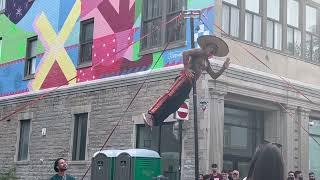 Montreal Mural Festival 2024 - Live Acrobat by Pancho Libre